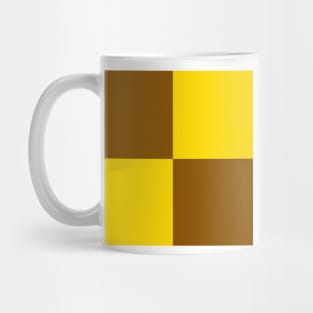 Yellow and Brown Banana Checkerboard Pattern Mug